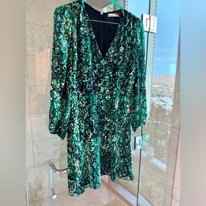 Snake print crushed velvet dress